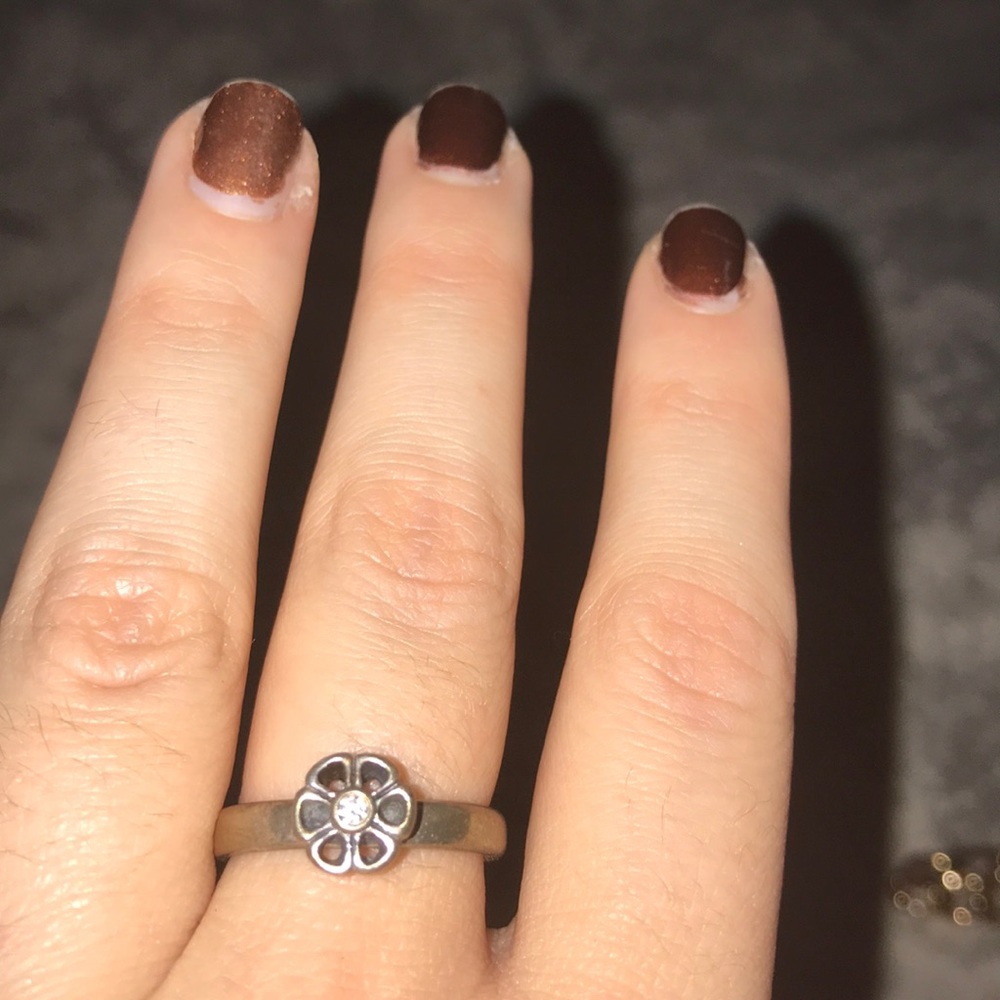 Pandora Flower Ring with Crystal